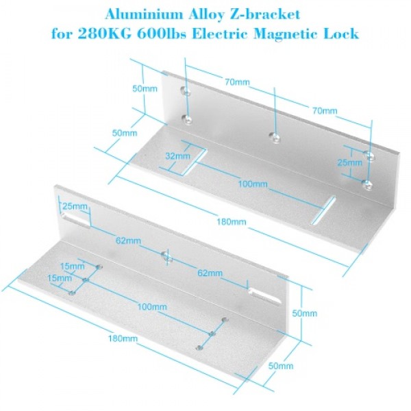 Z Holder Stand Stents For 280KG 600lbs Holding Force Magnetic Lock Door Aluminium Alloy Mounting Magnetic Lock Bracket