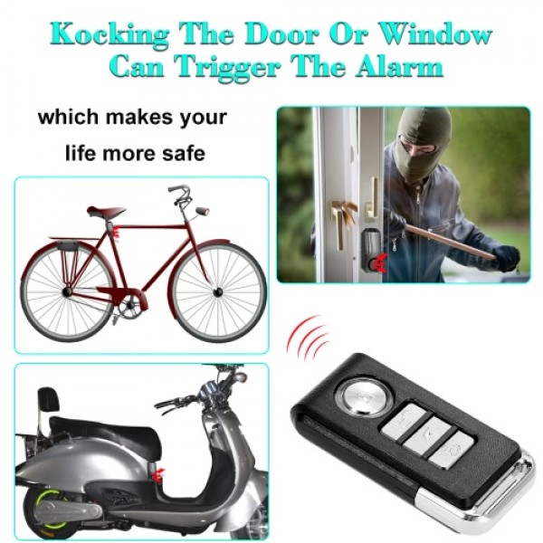 Bicycle/ Electric Tricycle/ Door/ Window Vibration Alarm Intelligent Anti-theft  Alarm Wireless Remote Control Alarm Supper Loud