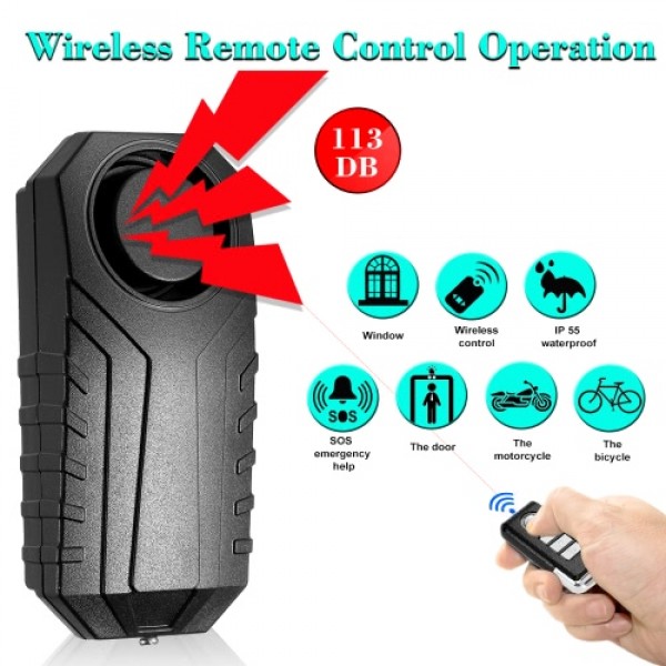 Bicycle/ Electric Tricycle/ Door/ Window Vibration Alarm Intelligent Anti-theft  Alarm Wireless Remote Control Alarm Supper Loud