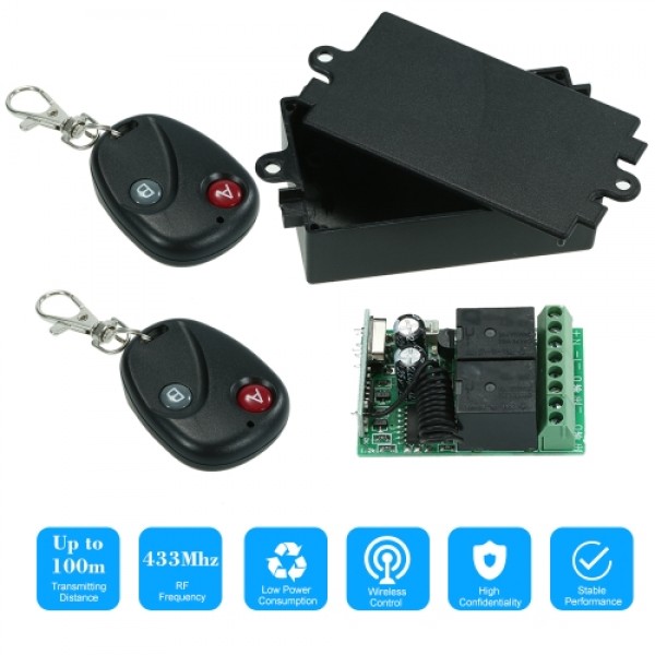 433Mhz DC 12V 2CH Universal Wireless Remote Control Switch