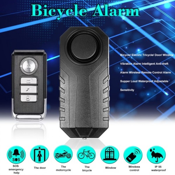 Bicycle/ Electric Tricycle/ Door/ Window Vibration Alarm Intelligent Anti-theft  Alarm Wireless Remote Control Alarm Supper Loud