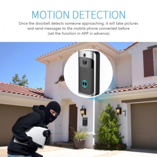 Wireless Video Doorbell 720P Visual Real-time Intercom Wi-Fi Video Bell PIR Detection