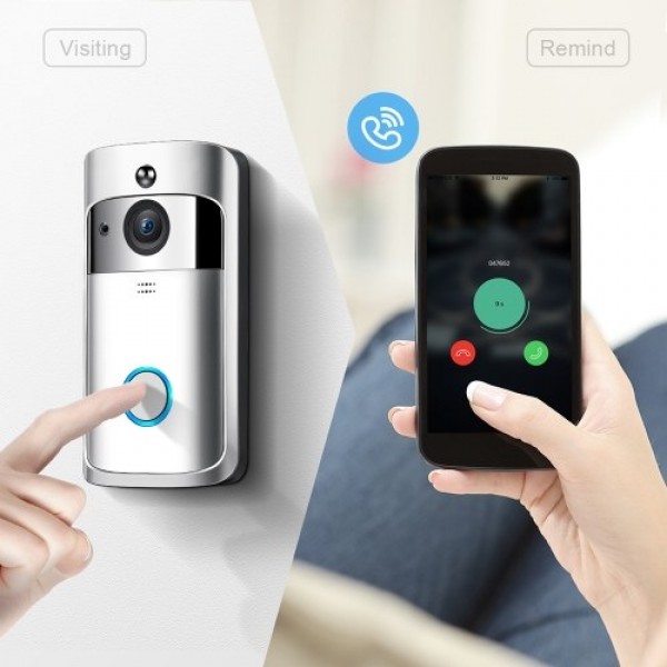 Wireless Video Doorbell 720P Visual Real-time Intercom Wi-Fi Video Bell PIR Detection