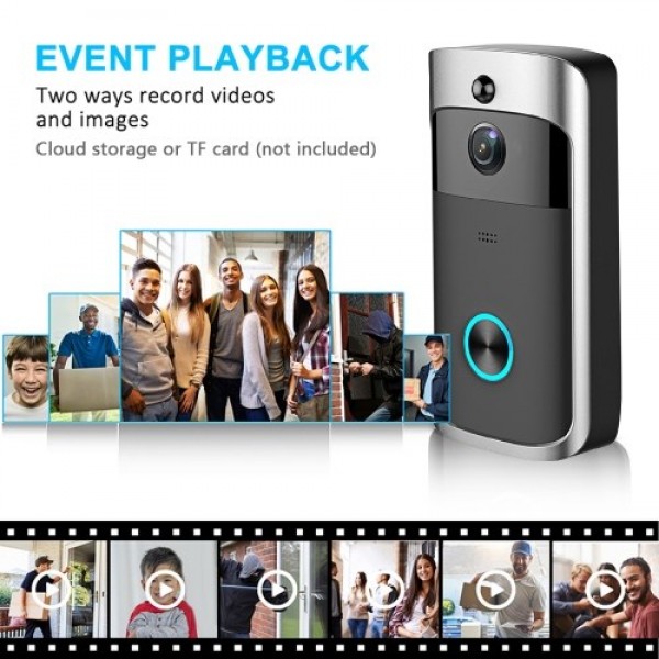 Wireless Video Doorbell 720P Visual Real-time Intercom Wi-Fi Video Bell PIR Detection