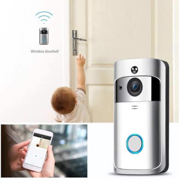 Wireless Video Doorbell 720P Visual Real-time Intercom Wi-Fi Video Bell PIR Detection