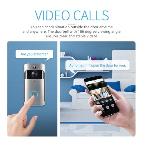 Wireless Video Doorbell 720P Visual Real-time Intercom Wi-Fi Video Bell PIR Detection