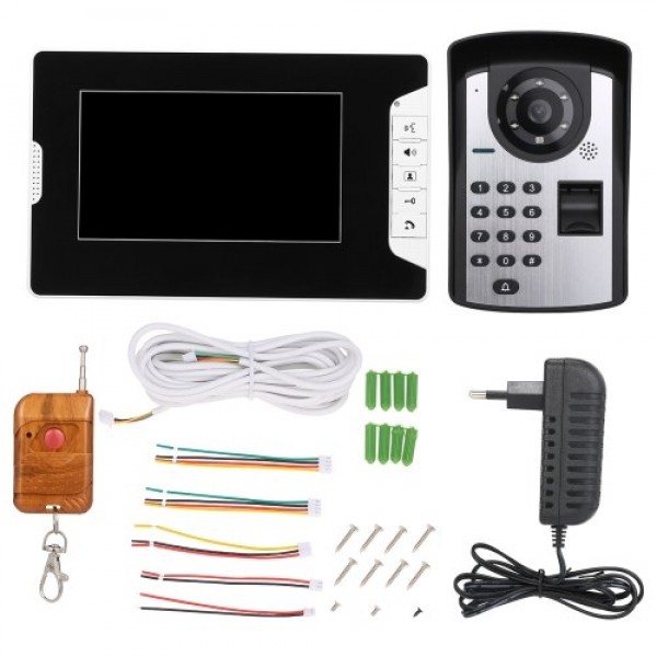 7 inch Monitor Fingerprint Password Remote Control HD Camera Video Door Phone Doorbell Intercom System Wireless Unlocks