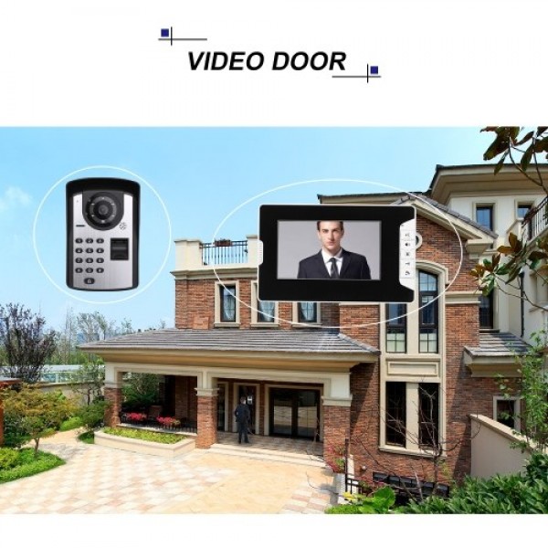 7 inch Monitor Fingerprint Password Remote Control HD Camera Video Door Phone Doorbell Intercom System Wireless Unlocks