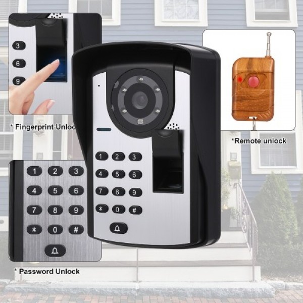 7 inch Monitor Fingerprint Password Remote Control HD Camera Video Door Phone Doorbell Intercom System Wireless Unlocks