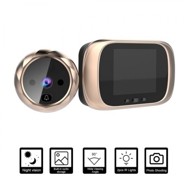 Digital Door Viewer Peephole Door Camera Doorbell 2.8-inch LCD Screen Night Vision Photo Shooting Digital Door Monitoring for Ho