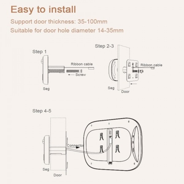 Digital Door Viewer Peephole Door Camera Doorbell 2.8-inch LCD Screen Night Vision Photo Shooting Digital Door Monitoring for Ho