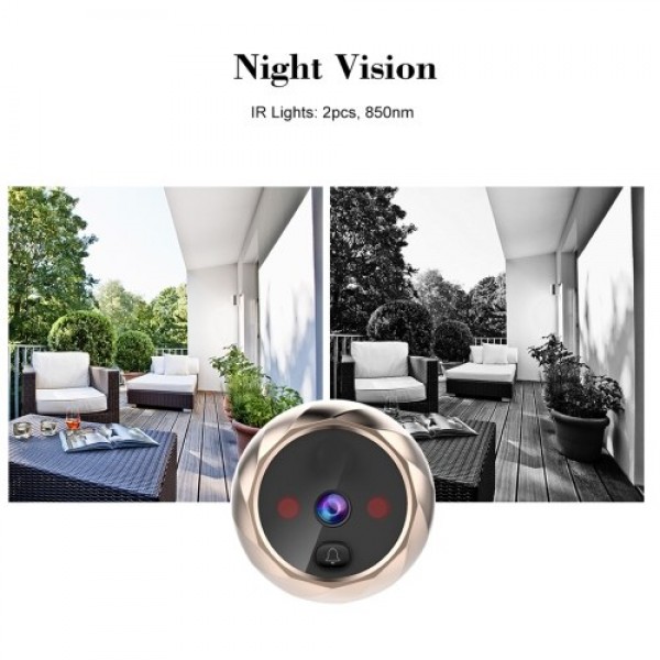 Digital Door Viewer Peephole Door Camera Doorbell 2.8-inch LCD Screen Night Vision Photo Shooting Digital Door Monitoring for Ho