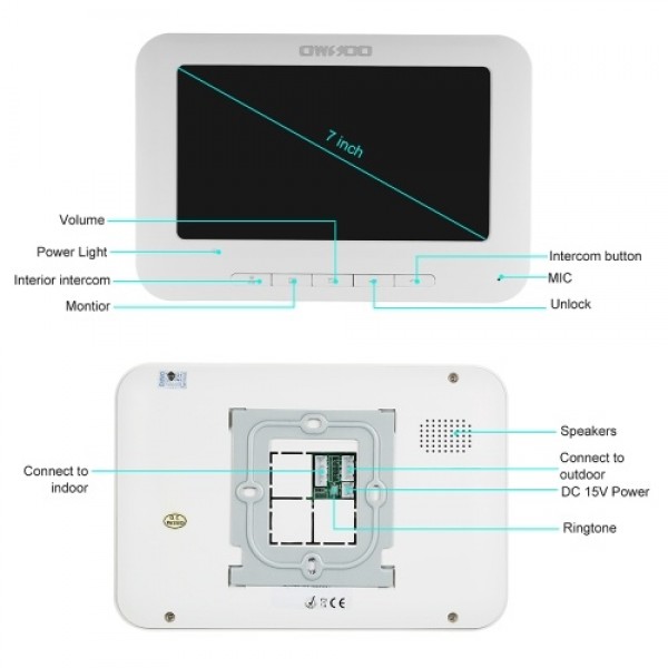 OWSOO 7 inch Wired Video Doorbell