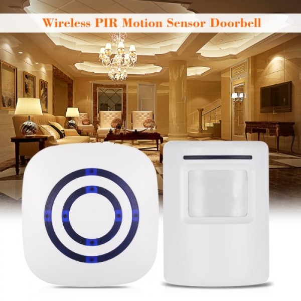 Wireless PIR Motion Sensor Doorbell 38 Chimes Volume Adjustment Long Transmission Range