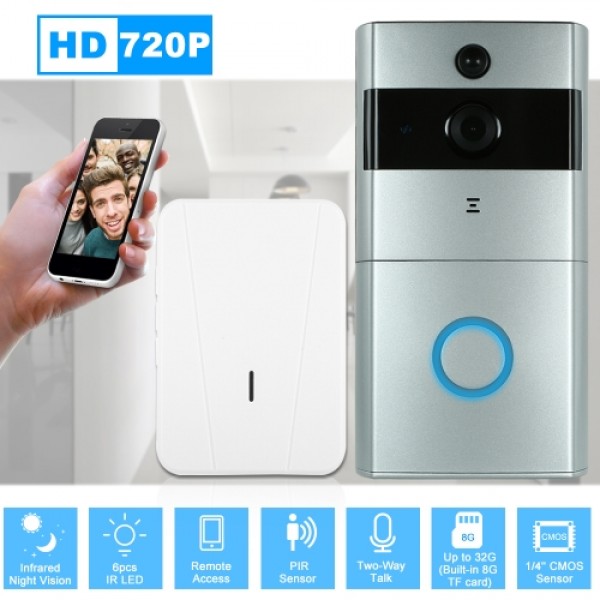 1*720P WiFi Visual Intercom Door Phone+1*Wireless Doorbell Chime