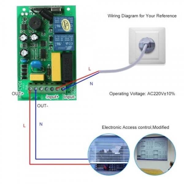 AC220V 2CH 433MHz Intelligent RF Wireless Remote Control