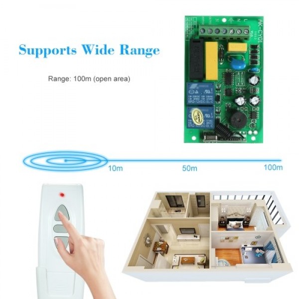 AC220V 2CH 433MHz Intelligent RF Wireless Remote Control