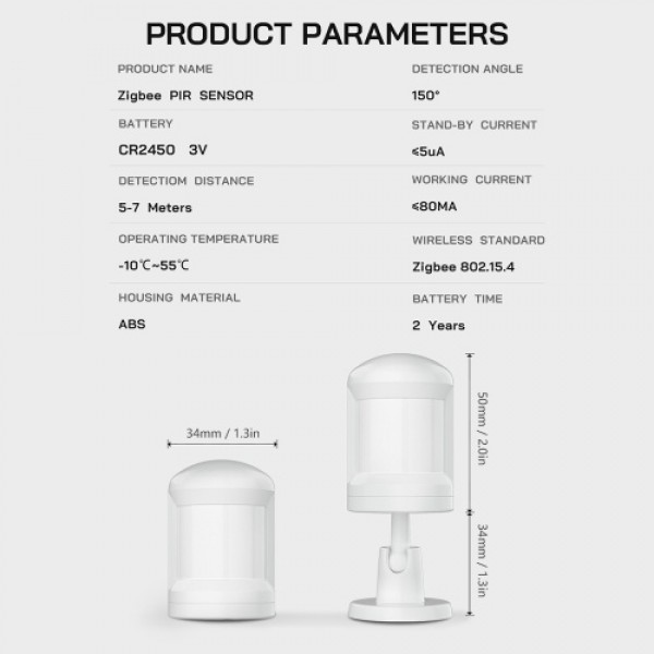 Smart Motion Sensor ZigBee PIR Motion Sensor