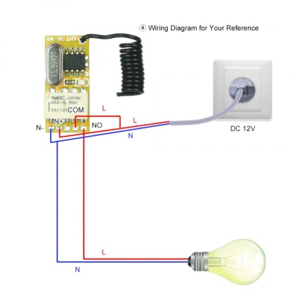 433Mhz DC 3.7V 4.5V 5V 6V 7.4V 9V 12V Universal Receiver Module RF Remote Control Switch