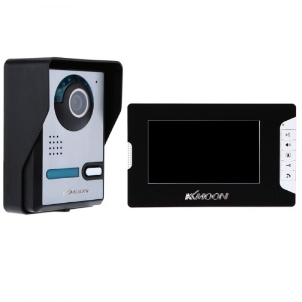 Video Doorbell Video Door Phone with 7'' Color TFT LCD Monitor Screen 5 IR LEDs 16 Music Rings Adjustable Volume Brightness for 