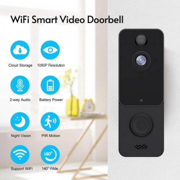 Wireless Video Doorbell 1080P Visual Real-time Intercom Wi-Fi Video Bell