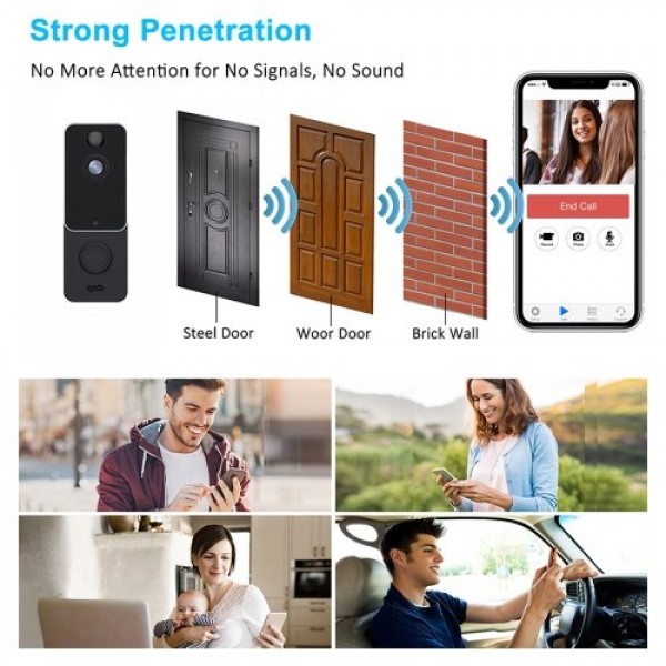 Wireless Video Doorbell 1080P Visual Real-time Intercom Wi-Fi Video Bell