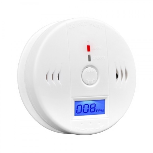 Carbon Monoxide Detector Alarm CO Detector Alarm Sensor with LCD Display Memory Function Battery Operated for House Bedroom Livi