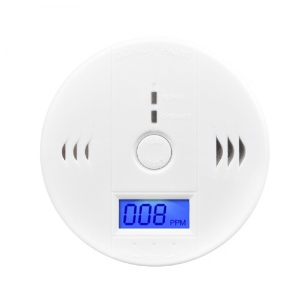 Carbon Monoxide Detector Alarm CO Detector Alarm Sensor with LCD Display Memory Function Battery Operated for House Bedroom Livi