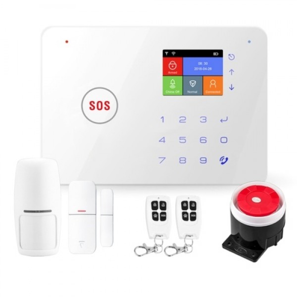 Security Alarm System  Kit Auto Dial GSM+WiFi Home Security Wireless Alarm System GSM Home Security Alarm System Motion Sensor D