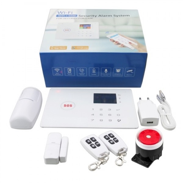 Security Alarm System  Kit Auto Dial GSM+WiFi Home Security Wireless Alarm System GSM Home Security Alarm System Motion Sensor D