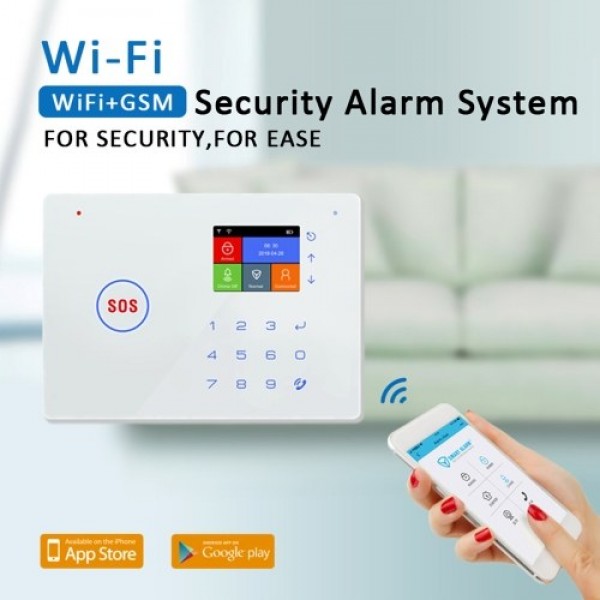 Security Alarm System  Kit Auto Dial GSM+WiFi Home Security Wireless Alarm System GSM Home Security Alarm System Motion Sensor D