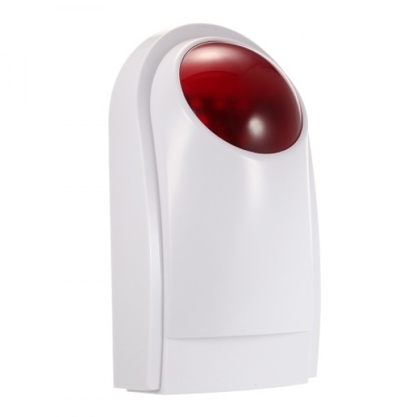 Wireless Sound Strobe Siren Alarm Host Flash Light Alarm Outdoor Waterproof Compatible with 433MHz Remote Control, Door Sensor, 