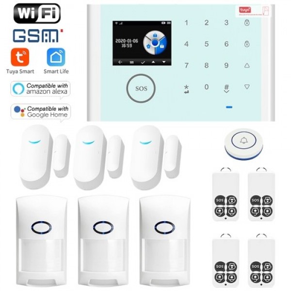 CS118 WiFi+GSM+GPRS 3 IN 1 Network Intelligent Home Alarm System