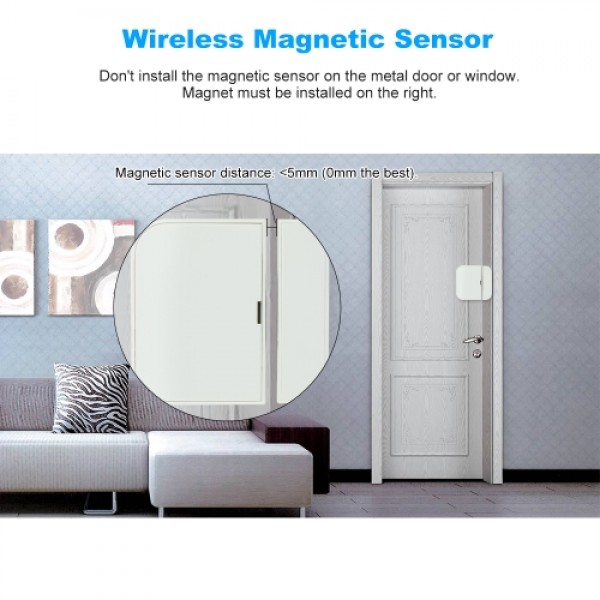 Wireless 433MHz Window Door Magnetic Sensor Alarm Entry Warning System for Home Security (10 pack)