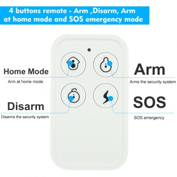 433MHz Wireless Remote Controller for Alarm System, White  (7 pack)