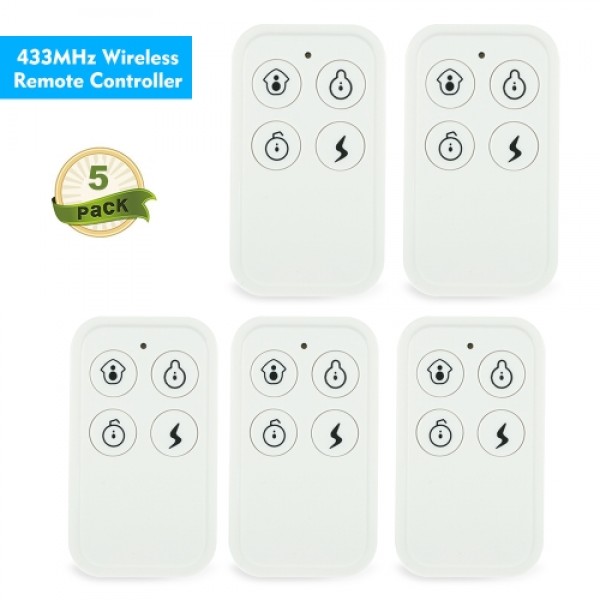 433MHz Wireless Remote Controller for Alarm System, White  (7 pack)