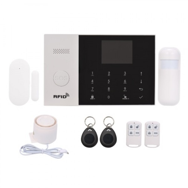 Smart Home Burglar Security Alarm System Tuya 433MHz Wireless WiFi + GSM + GPRS 3G SMS Auto-dial Alarm Security System LCD Displ