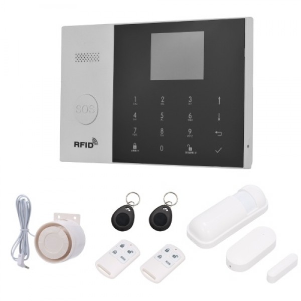 Smart Home Burglar Security Alarm System Tuya 433MHz Wireless WiFi + GSM + GPRS 3G SMS Auto-dial Alarm Security System LCD Displ