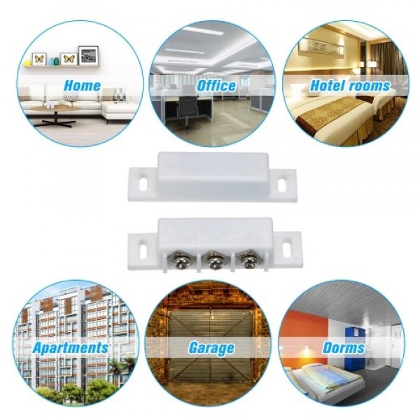 Wired Plastic Magnetic Switch Door Window Open Intrusion Detector NC/NO Optional Output Alarm Accessories Chest Lamp Sensor