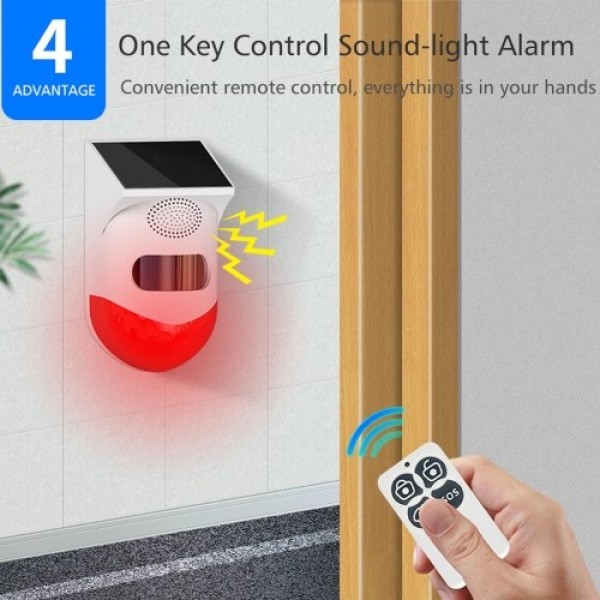 Solar Powered Wireless 433MHz Infrared Motion Sensor Detector