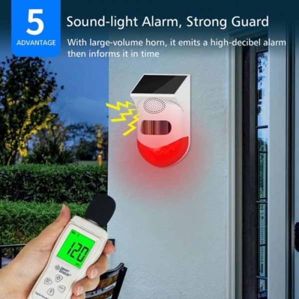 Solar Powered Wireless 433MHz Infrared Motion Sensor Detector