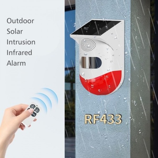 Solar Powered Wireless 433MHz Infrared Motion Sensor Detector