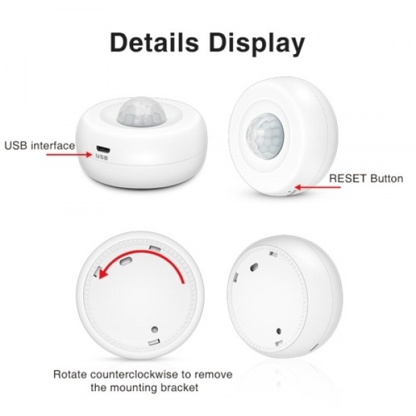 WiFi PIR Motion Sensor Wireless Passive Infrared Detector Security Burglar Alarm Sensor Tuya APP Control Smart Home Security Sys