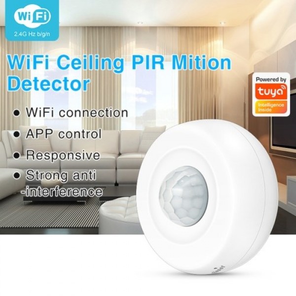 WiFi PIR Motion Sensor Wireless Passive Infrared Detector Security Burglar Alarm Sensor Tuya APP Control Smart Home Security Sys