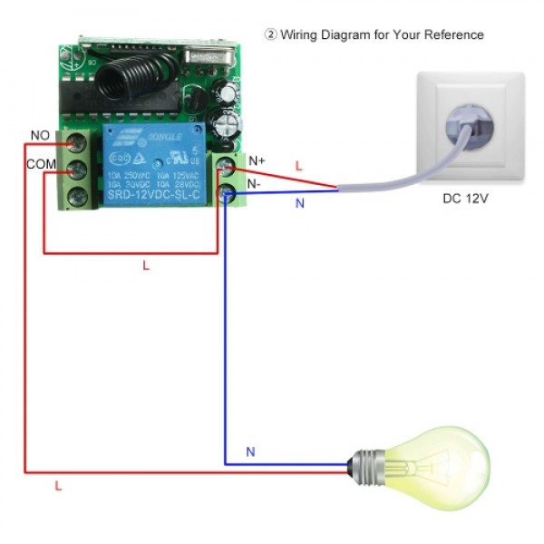 433MHz DC12V 1CH RF Wireless Remote Control