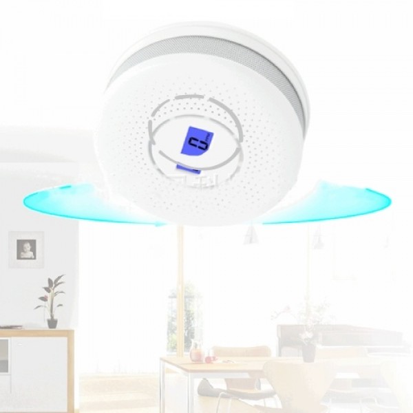 Combined Smoke Detection Alarm for Smoke and Carbon Monoxide Battery Operated Smoke CO Alarm Detector with Display Round Escape 