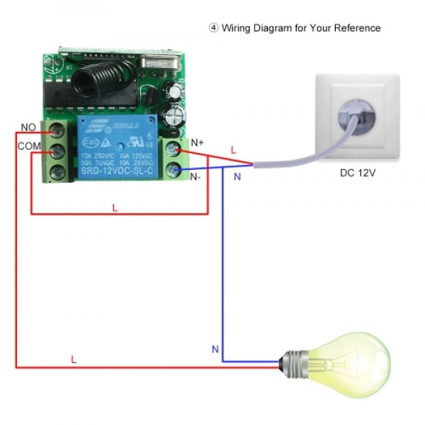 433MHz DC12V 1CH RF Wireless Remote Control