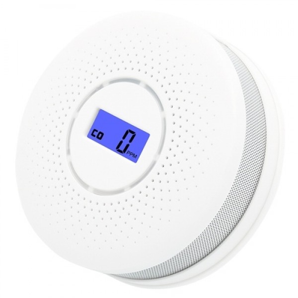 Combined Smoke Detection Alarm for Smoke and Carbon Monoxide Battery Operated Smoke CO Alarm Detector with Display Round Escape 