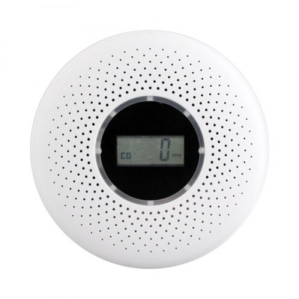 Carbon Monoxide and Smoke Alarm Sensor Compound Type Smoke &amp; CO Detector PPM LCD Display Indicator