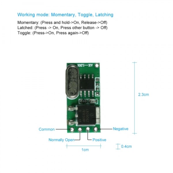 433Mhz DC 5-18V Universal Receiver Module RF Remote Control Switch Relay